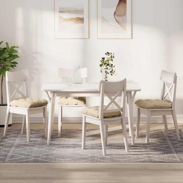 vidaXL Seat Cushions 4 pcs Cream 45 x 45 cm Microfibre Fabric