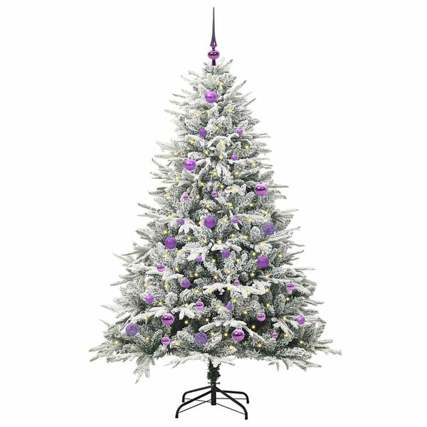 vidaXL Artificial Pre-lit Christmas Tree with Ball Set Green 150 cm