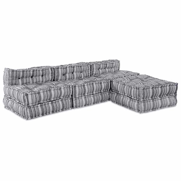 vidaXL Modular Sofa 4 pcs Grey Print Fabric