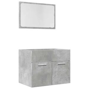 vidaXL 2 Piece Bathroom Furniture Set Concrete Grey Engineered Wood