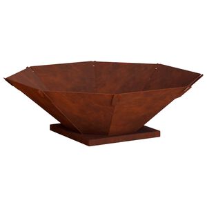 vidaXL Fire Pit Rusty 50 x 50 x 15.5 cm Weathering Steel