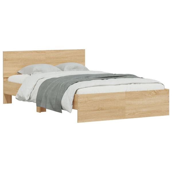 vidaXL Bed Frame without Mattress Sonoma Oak 120x190 cm Small Double