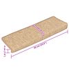vidaXL Stair Mats 15 pcs 65x21x4 cm Light Brown Rectangular Edge