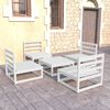 vidaXL 5 Piece Garden Lounge Set White Solid Wood Pine