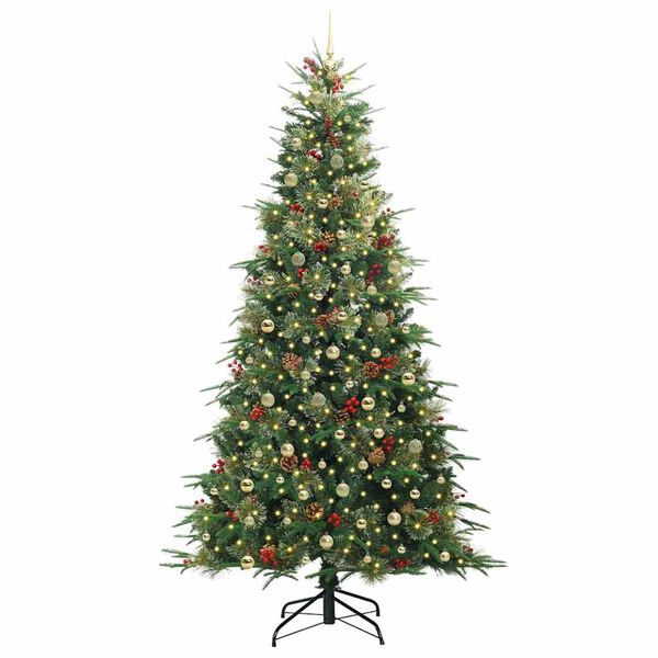vidaXL Artificial Hinged Christmas Tree Green 240 cm PE and PVC