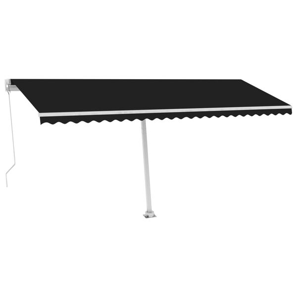 vidaXL Freestanding Manual Retractable Awning 500x350 cm Anthracite