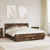 vidaXL Bed Frame Smoked Oak 200 x 200 cm Engineered Wood