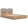 vidaXL Bed Frame with Headboard with Storage Artisan Oak 160 x 200 cm