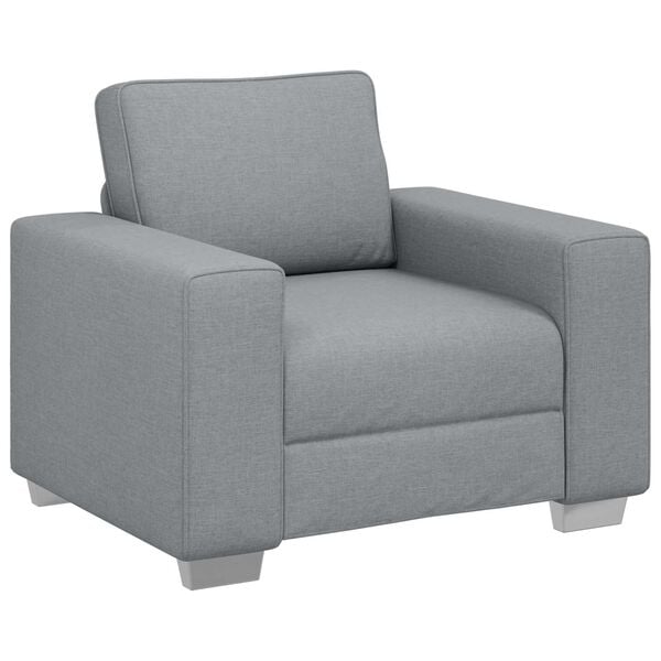 vidaXL Sofa 3 pcs Light Grey Fabric
