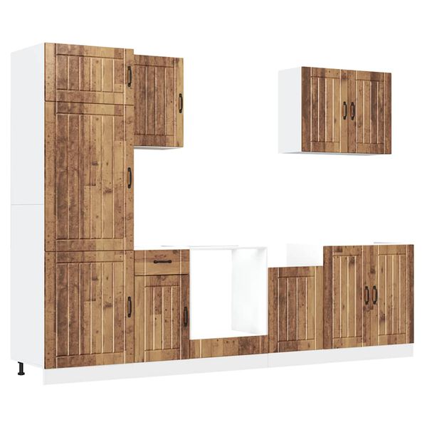 vidaXL 7 Piece Kitchen Cabinet Set Lucca Old Wood Engineered Wood