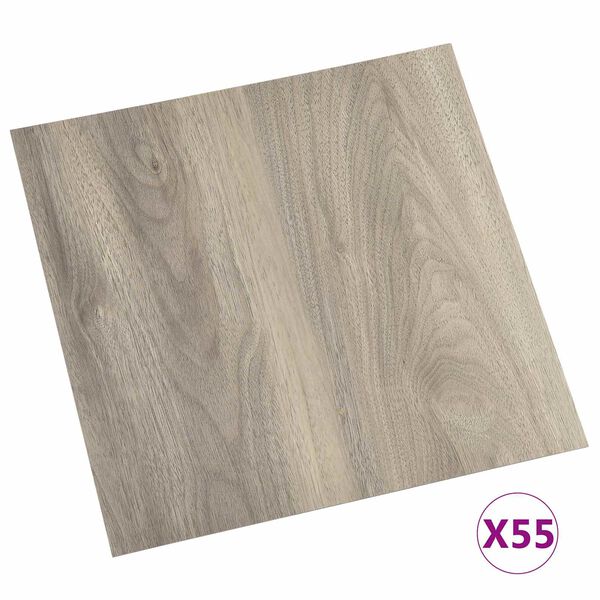 vidaXL Flooring Planks 55 pcs Taupe 5.11 m&sup2; PVC