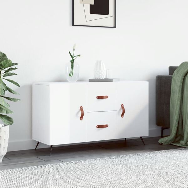 vidaXL Sideboard High Gloss White 100x36x60 cm Engineered Wood