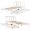 vidaXL Bed Frame without Mattress White 100x200 cm Solid Wood Pine