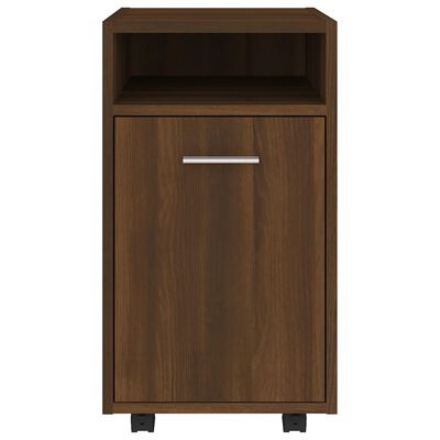 vidaXL Side Cabinet with Wheels Brown Oak 33x38x60 cm Engineered Wood