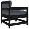 vidaXL Garden Chair with Cushions Black Solid Wood Pine