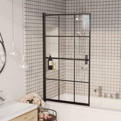 vidaXL Shower Enclosure ESG 80x140 cm Black