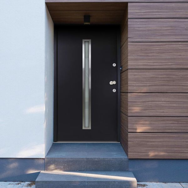 vidaXL Aluminium Front Door Anthracite 90x200 cm