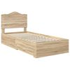 vidaXL Bed Frame with Headboard Sonoma Oak 75 x 190 cm Engineered Wood
