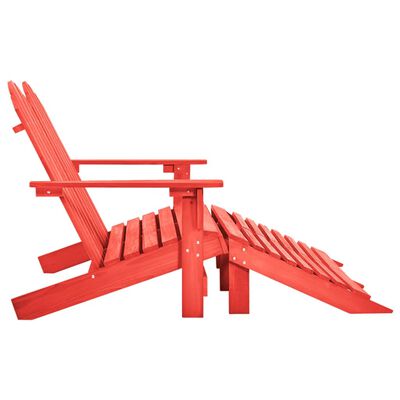 vidaXL 2-Seater Garden Adirondack Chair&Ottoman Fir Wood Red