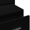 vidaXL Wall-mounted Bedside Cabinet with LED Lights Black