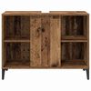 vidaXL Bathroom Furniture Set with Door 3 pcs Old wood Engineered wood