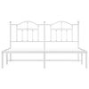 vidaXL Metal Bed Frame without Mattress with Headboard White 160x200cm