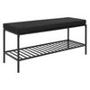 House Nordic Bench Avery with Shelf and Cushion Black
