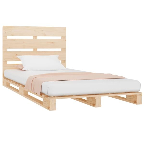 vidaXL Bed Frame without Mattress 90x190 cm Single Solid Wood Pine Single