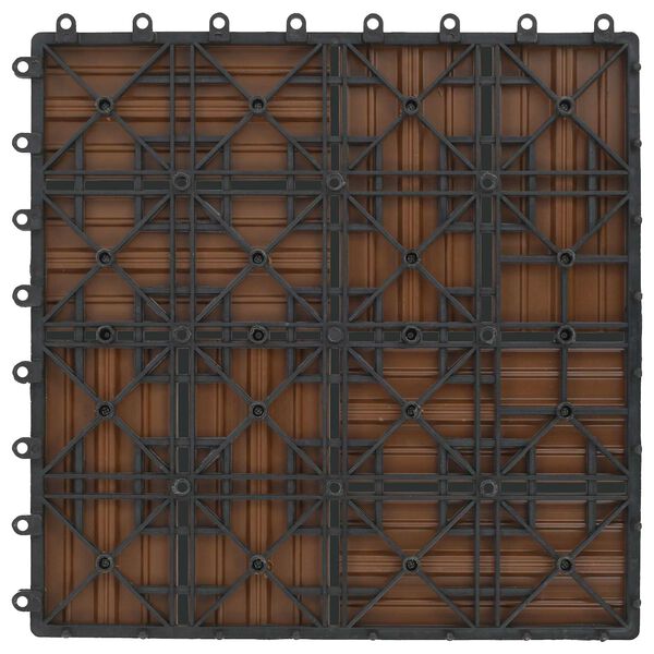 vidaXL Decking Tile 11 pcs Teak 30 x 30 cm WPC