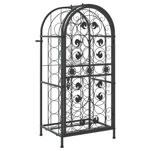 vidaXL Wine Rack for 33 Bottles Black 45x36x100 cm Wrought Iron