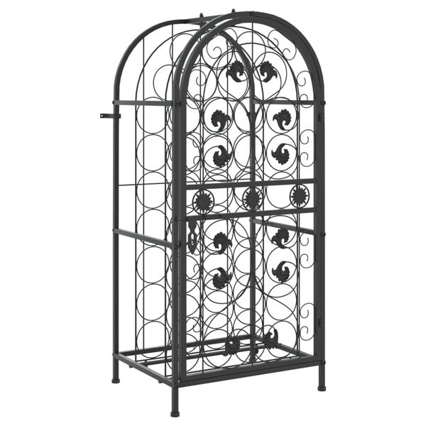 vidaXL Wine Rack for 33 Bottles Black 45x36x100 cm Wrought Iron