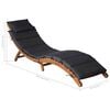 vidaXL Sun Lounger with Dark Grey Cushions Solid Wood Acacia