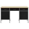 vidaXL Work Cabinet with Drawer with Lock 3 pcs Black 150 x 55 x 85 cm