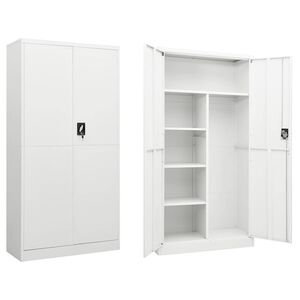 vidaXL Locker Cabinet White 90x40x180 cm Steel