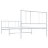 vidaXL Metal Bed Frame without Mattress with Footboard White 100x190cm