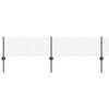 vidaXL Fence with Post Grey 0.4 x 10 m Steel and PVC