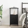 vidaXL Bedside Cabinet with Drawer Black oak 34 x 35.5 x 70 cm