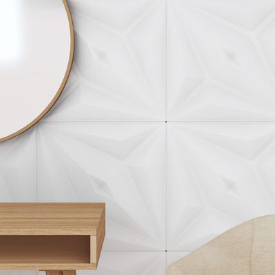 vidaXL Wall Panels 48 pcs White 50x50 cm XPS 12 m² Star