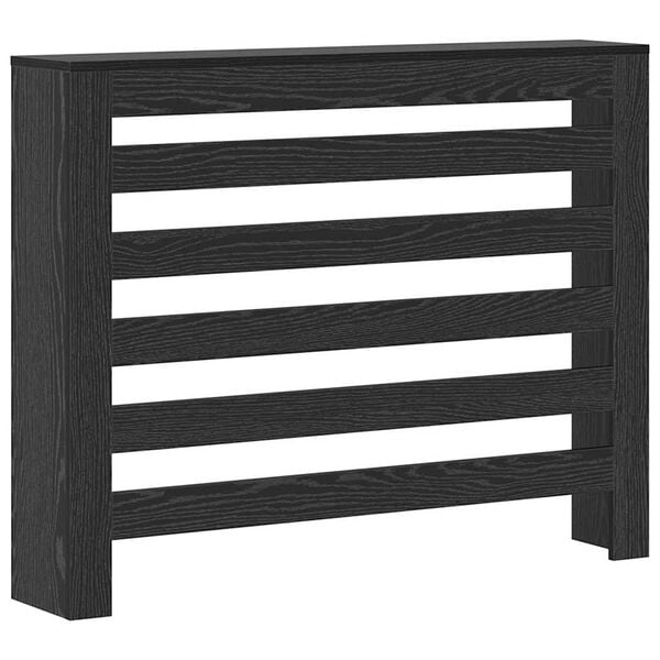 vidaXL Radiator Cover Black Oak 104 x 20 x 82 cm Engineered Wood
