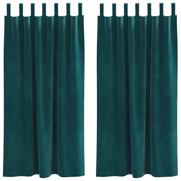 vidaXL Blackout Curtains 2 pcs Dark Green 140 x 175 cm Velvet