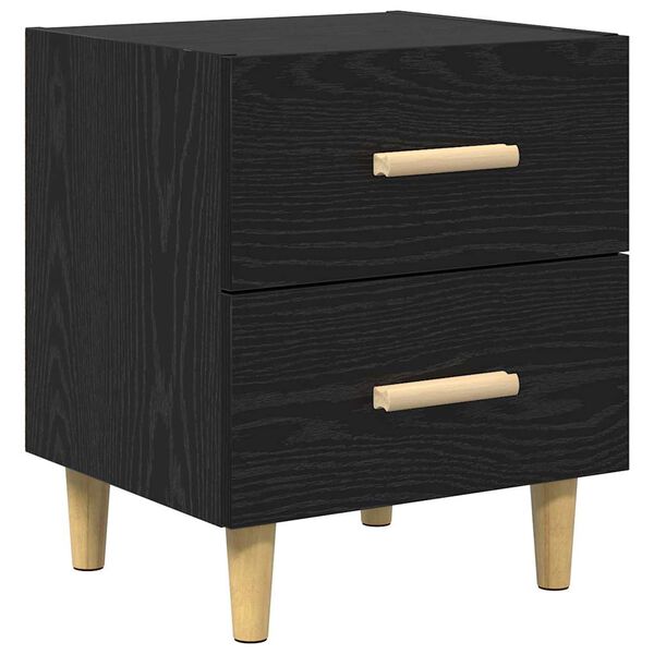 vidaXL Bed Cabinet Black Oak 40 x 35 x 47.5cm Engineered Wood