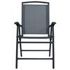 vidaXL Folding Garden Chairs 2 pcs Texilene Grey