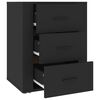 vidaXL Bedside Cabinet Black 50x36x60 cm Engineered Wood