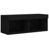 vidaXL 4 Piece TV Wall Units with LED Black Engineered Wood