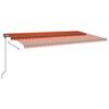 vidaXL Manual Retractable Awning with LED 6x3 m Orange and Brown