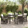 vidaXL Garden Dining Set 5 pcs Brown Powder-Coated Steel