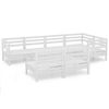 vidaXL 7 Piece Garden Lounge Set Solid Pinewood White