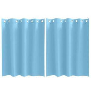 vidaXL Blackout Curtains with Rings 2 pcs Light Blue 140 x 140 cm