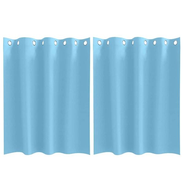 vidaXL Blackout Curtains with Rings 2 pcs Light Blue 140 x 140 cm