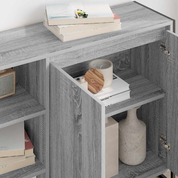 vidaXL Side Cabinet Grey Sonoma 96.5 x 30 x 75 cm Engineered Wood